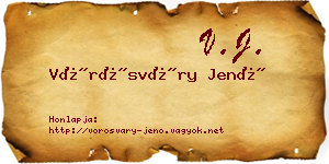 Vörösváry Jenő névjegykártya
