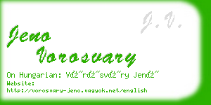 jeno vorosvary business card